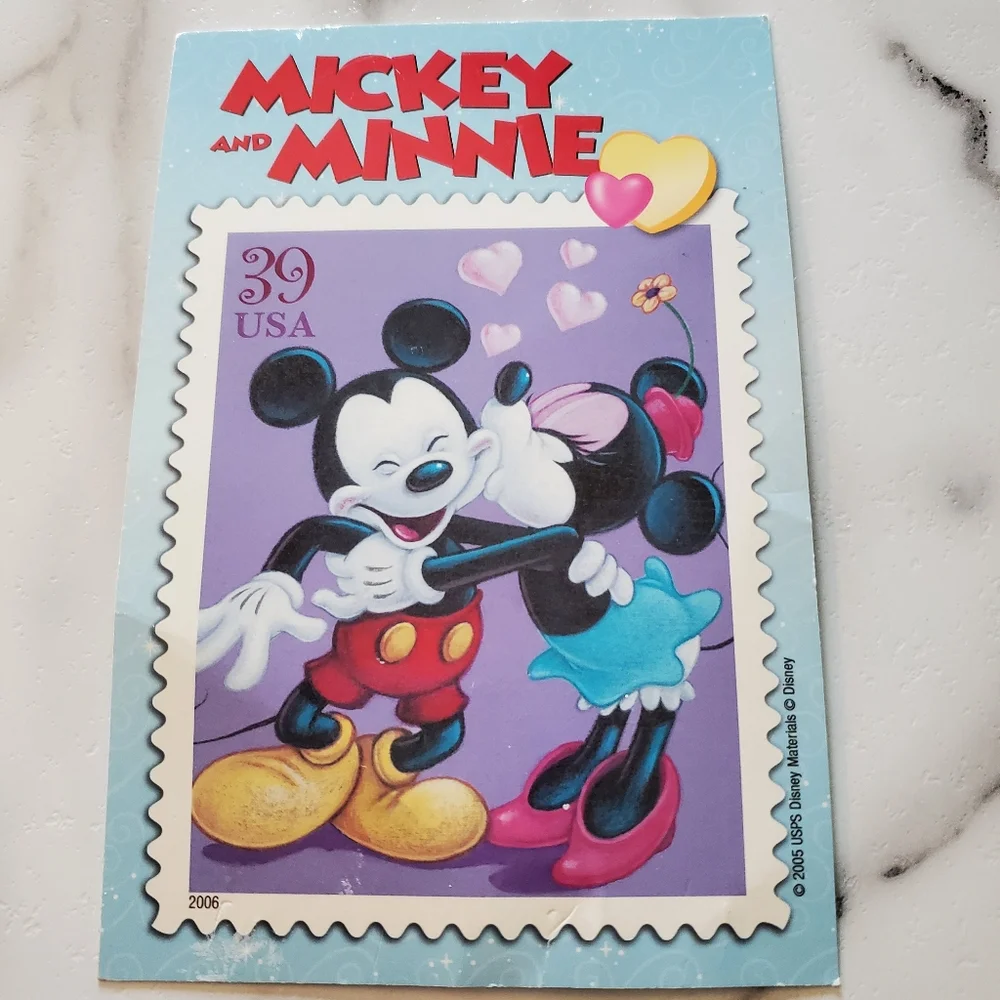 Mickey & Minnie Mouse Post Card Framed Timeless Romance 2006